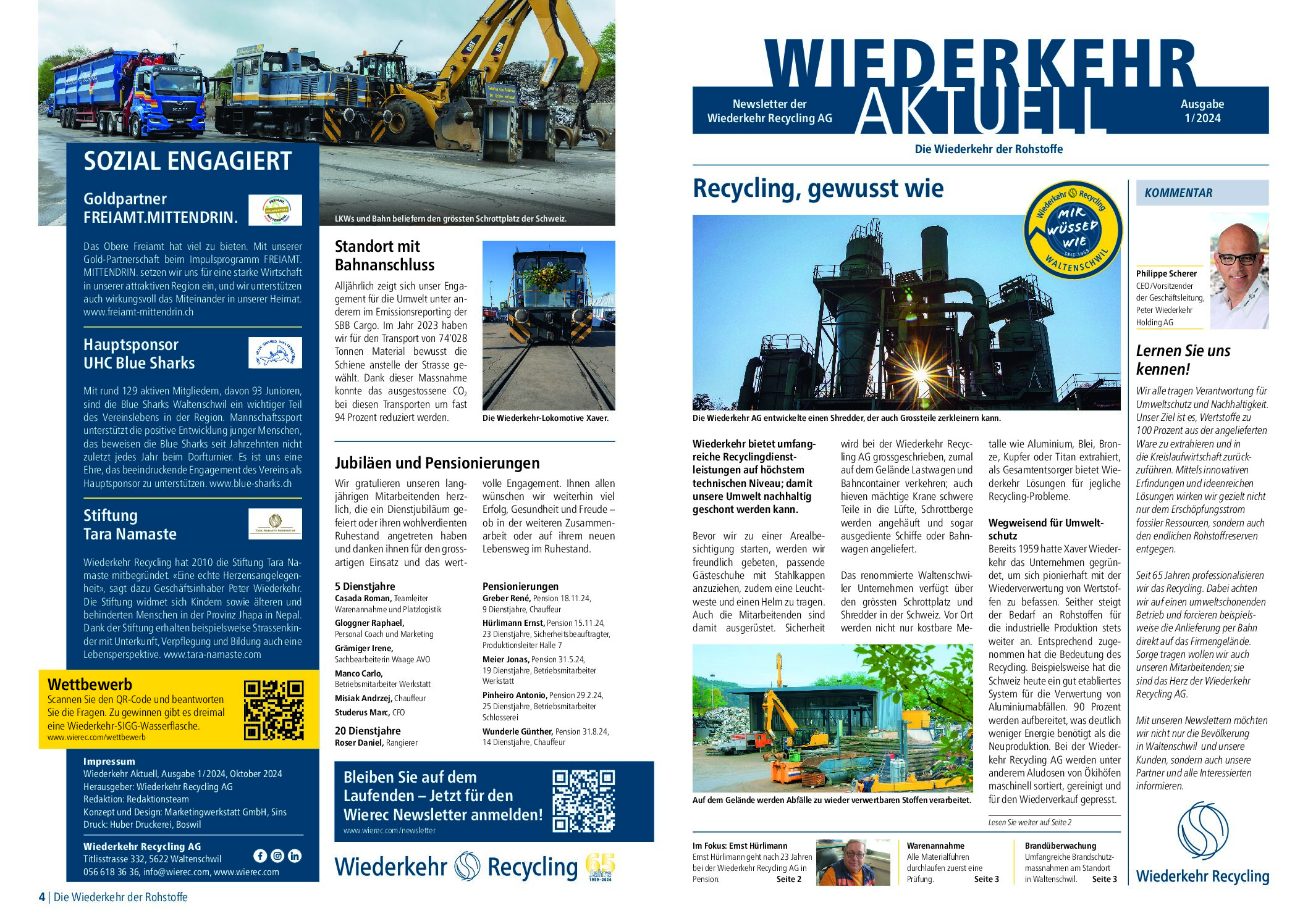 Newsletter Wiederkehr Recycling AG.